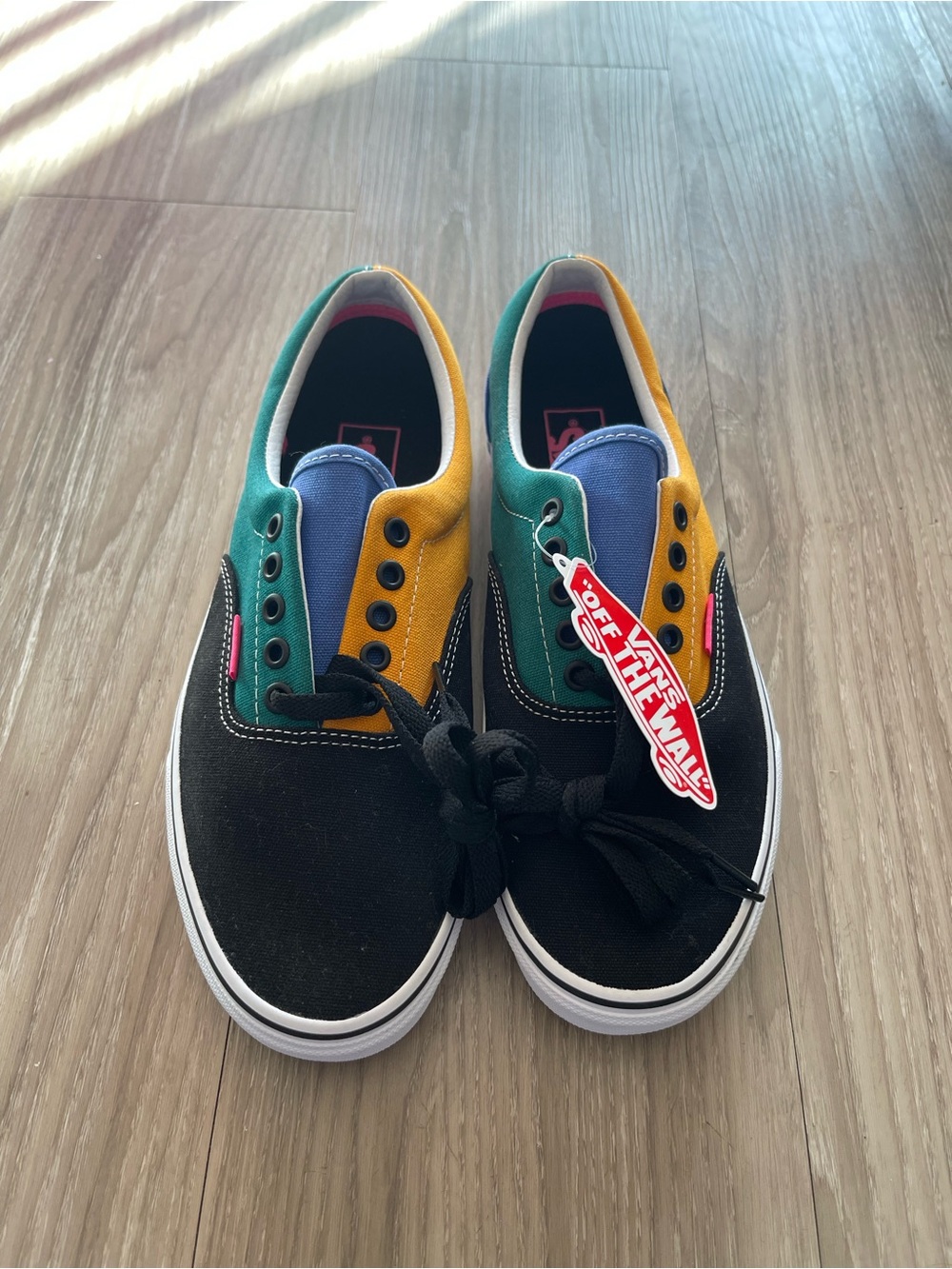 Vans Colorblock Canvas Sneakers - Black/Green/Yellow/Blue